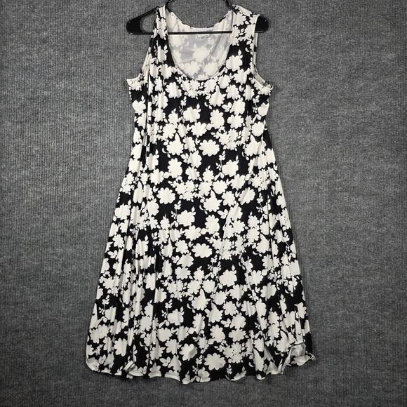 Jessica London Dresses & Skirts - Jessica London Floral Dress Black White Sleeveless Fit Flare L/XL approx